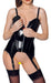 Guêpière Porte-Jarretelles VINYL BASQUE ZIP Noire