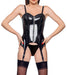 Guêpière Porte-Jarretelles VINYL BASQUE ZIP Noire