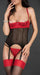 Guêpière seins nus dentelle rouge