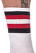 Chaussettes HALF SOCKS Stripes Blanc Noir Rouge