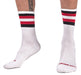 Chaussettes HALF SOCKS Stripes Blanc Noir Rouge