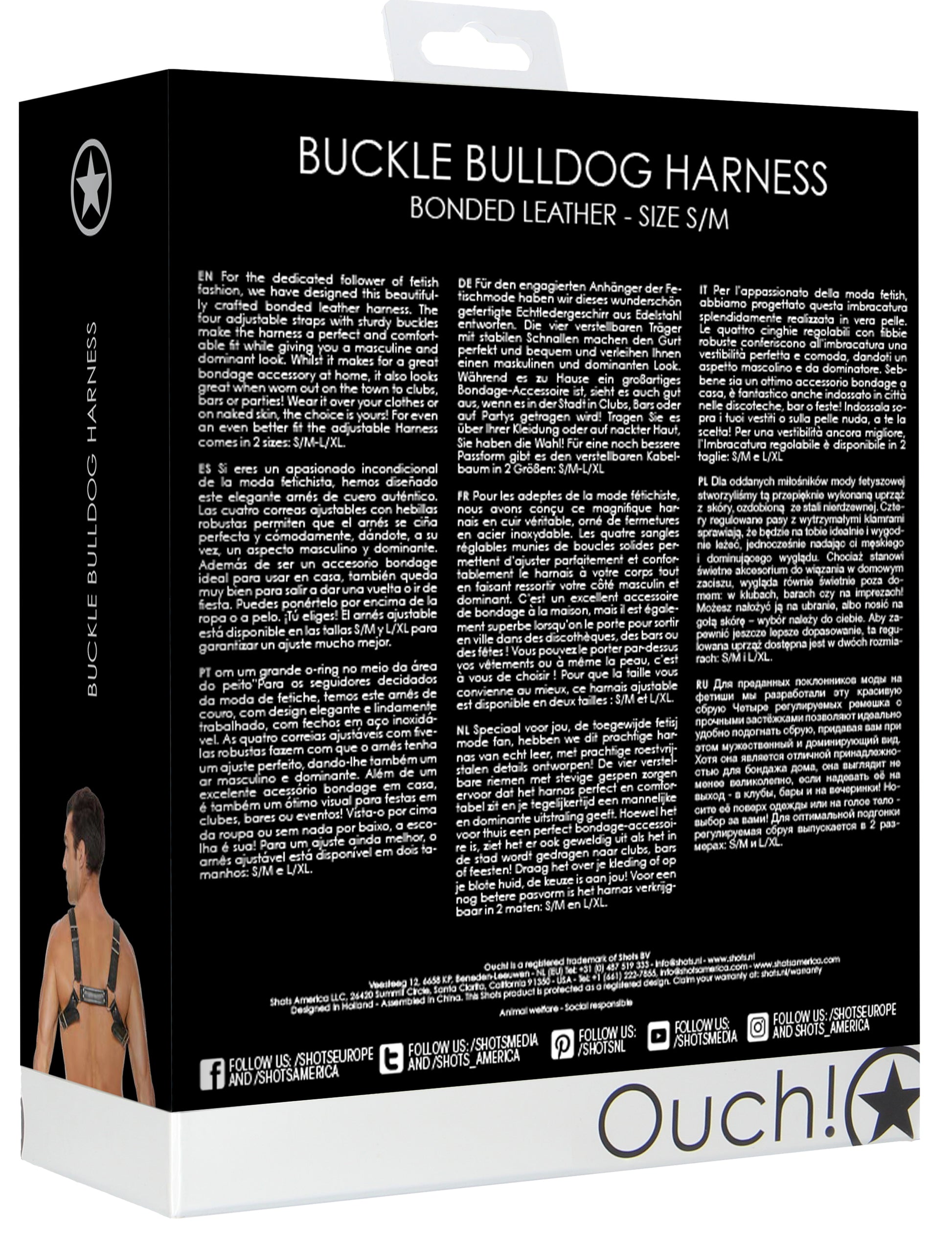 Harnais Buckle Bulldog Noir