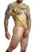 Harnais Cross Cockring Dngeon Jaune-Noir