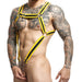 Harnais Cross Cockring Dngeon Jaune-Noir