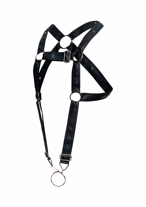 Harnais Cross Cockring Dngeon Noir