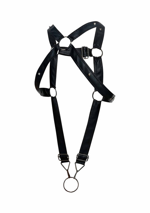 Harnais Cross Cockring Dngeon Noir