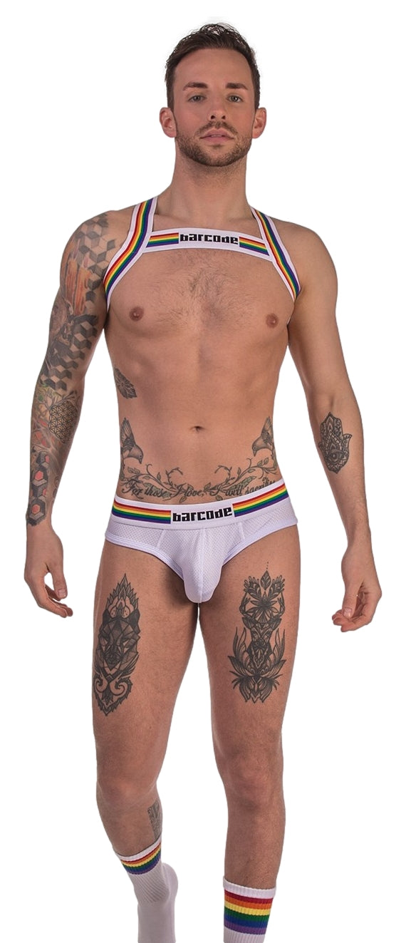 Harnais élastique Barcode Pride Blanc