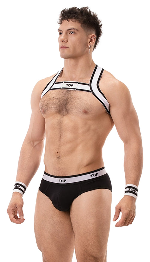 Harnais élastique TOP Noir-Blanc