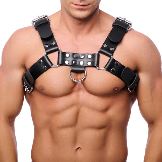 Harnais en cuir Buckle Noir