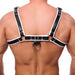 Harnais en cuir Premium Blanc-Noir
