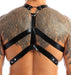 Harnais lanières Fines Thin Chest Simili Noir