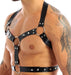 Harnais lanières Fines Thin Chest Simili Noir
