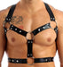 Harnais lanières Fines Thin Chest Simili Noir