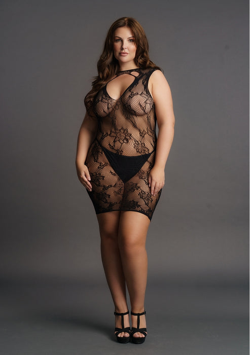 Robe sexy Grande Taille HIGH NECK Noire