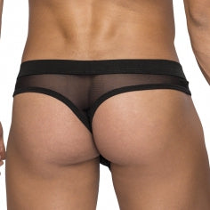 String avec étui pénien HOSE THONG Noir