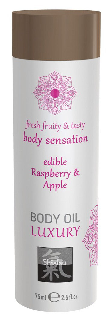 Huile de massage Comestible - FRAMBOISE et POMME 75ml