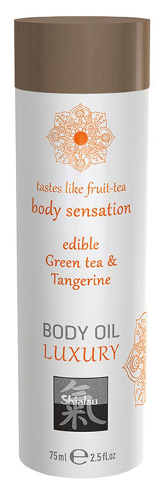 Huile de massage Comestible - THÉ VERT et MANDARINE 75ml