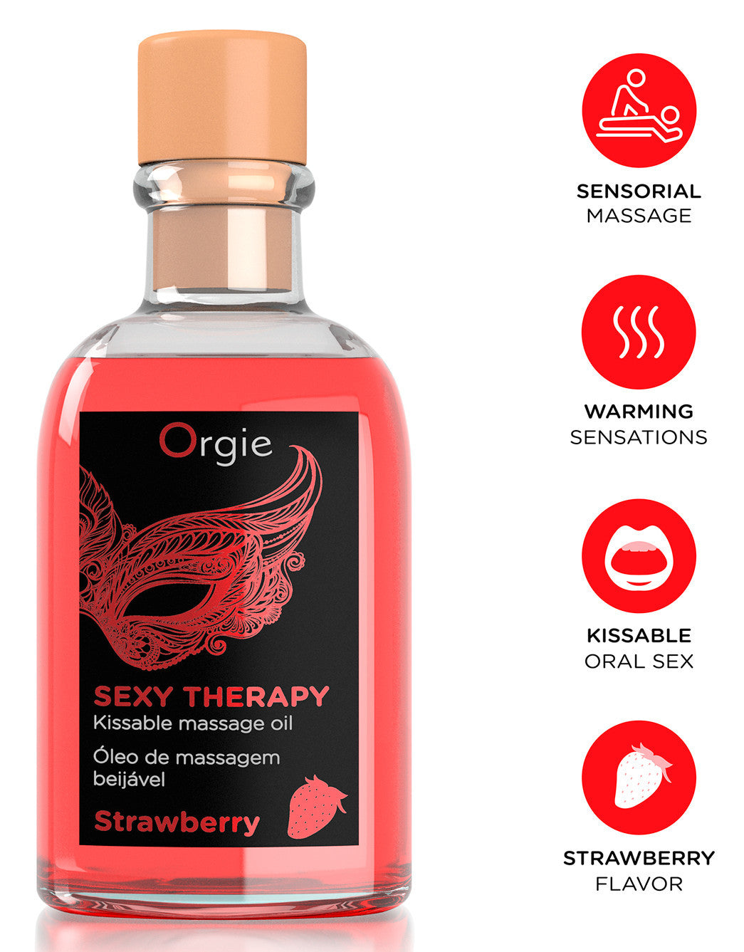 Huile de massage embrassable Sexy Therapy Fraise 100ml