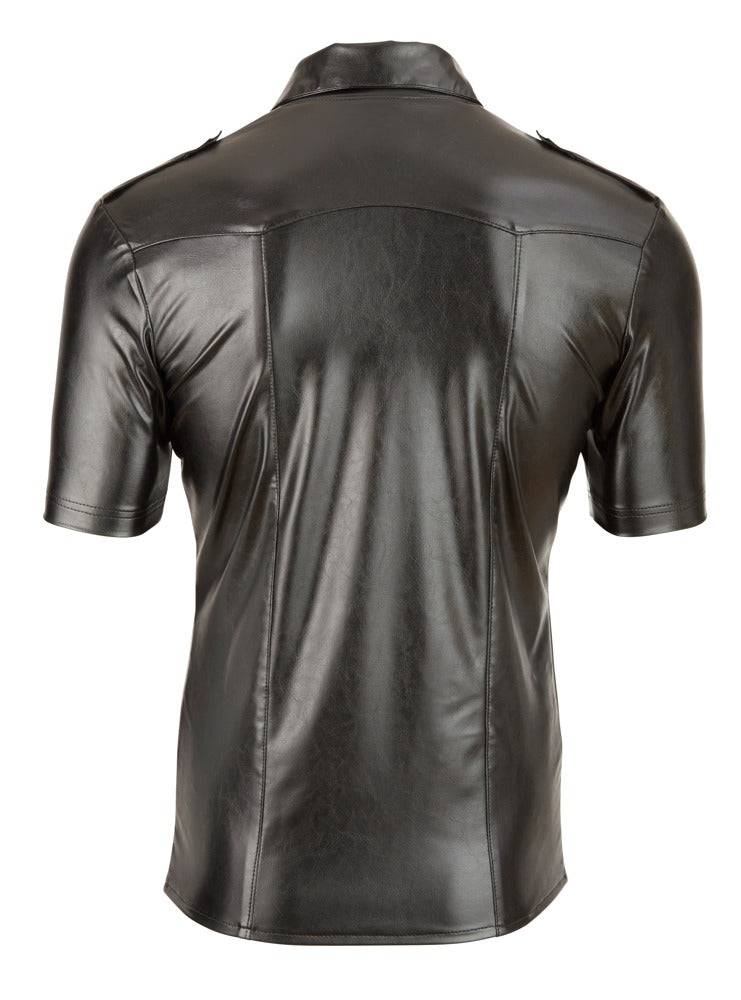 Chemise LEO imitation Cuir Noir