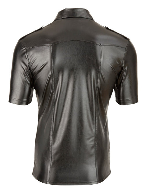 Chemise LEO imitation Cuir Noir