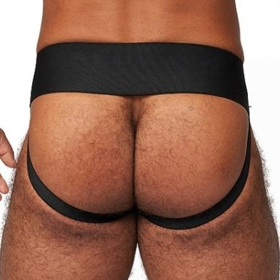Jockstrap en cuir Mister B Noir-Rouge