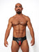 Jockstrap en cuir Mister B Noir-Rouge