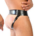 Jockstrap en latex Xrub avec Zip Noir-Bleu