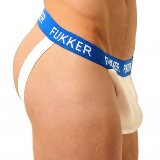 Jockstrap Fukker Blanc et bleu