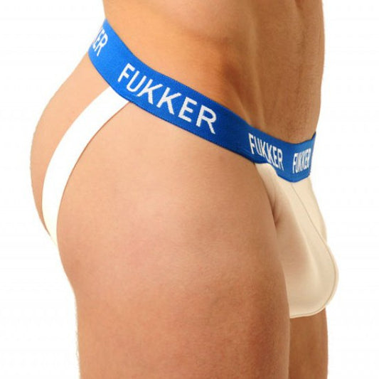 Jockstrap Fukker Blanc et bleu
