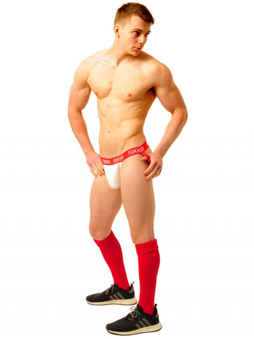 Jockstrap Fukker Blanc et Rouge
