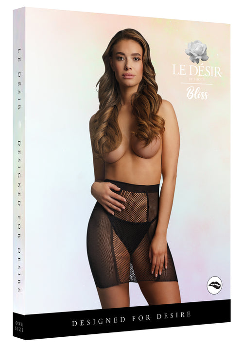 Jupe taille haute résille Thetys - Noir