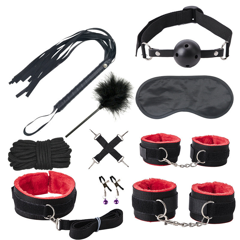 Kit 10 Pièces Bondage Push Noir-Rouge