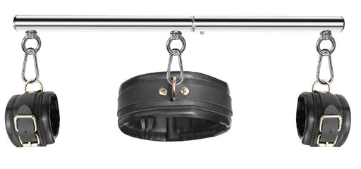 Kit Barre de maintien Collier et Menottes Simply Dom Noir