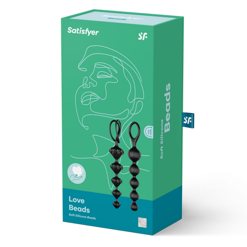 Kit de 2 chapelets Satisfyer beads - Noirs