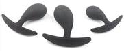 Kit de 3 mini Plugs prostatiques Silicone 11 x 3.5cm Noir
