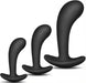 Kit de 3 mini Plugs prostatiques Silicone 11 x 3.5cm Noir