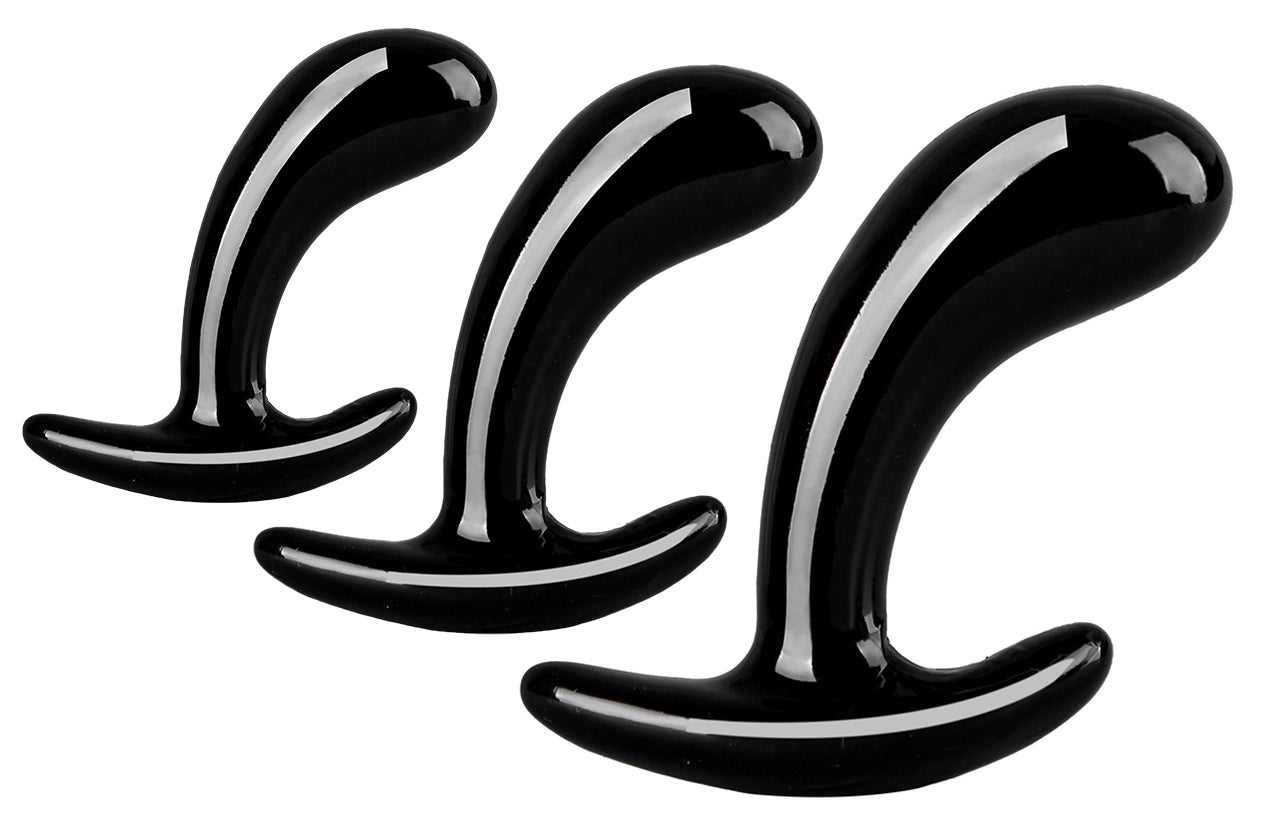 Kit de 3 Plugs Curved Three 11 x 3.5cm Noir