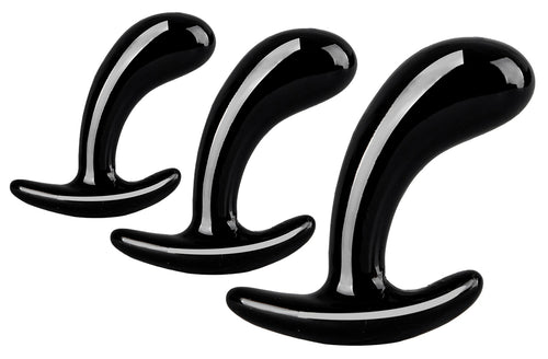 Kit de 3 Plugs Curved Three 11 x 3.5cm Noir