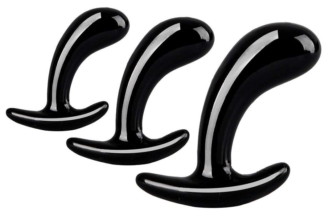 Kit de 3 Plugs Curved Three 11 x 3.5cm Noir