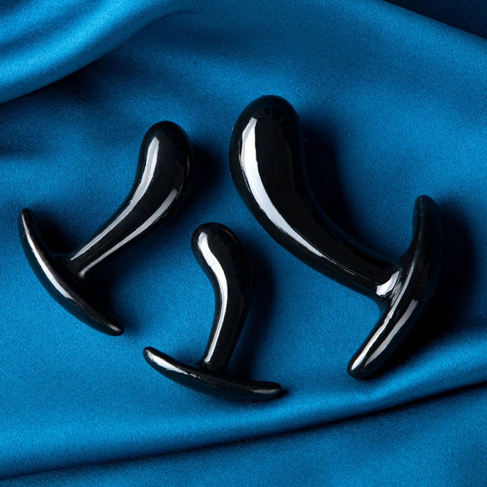 Kit de 3 Plugs Curved Three 11 x 3.5cm Noir