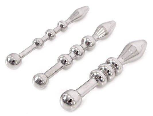 Kit de 3 plugs d'urètre Beads 5.5cm 6 à 10mm