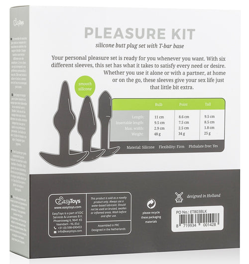 Kit de 3 plugs Pleasure Noirs