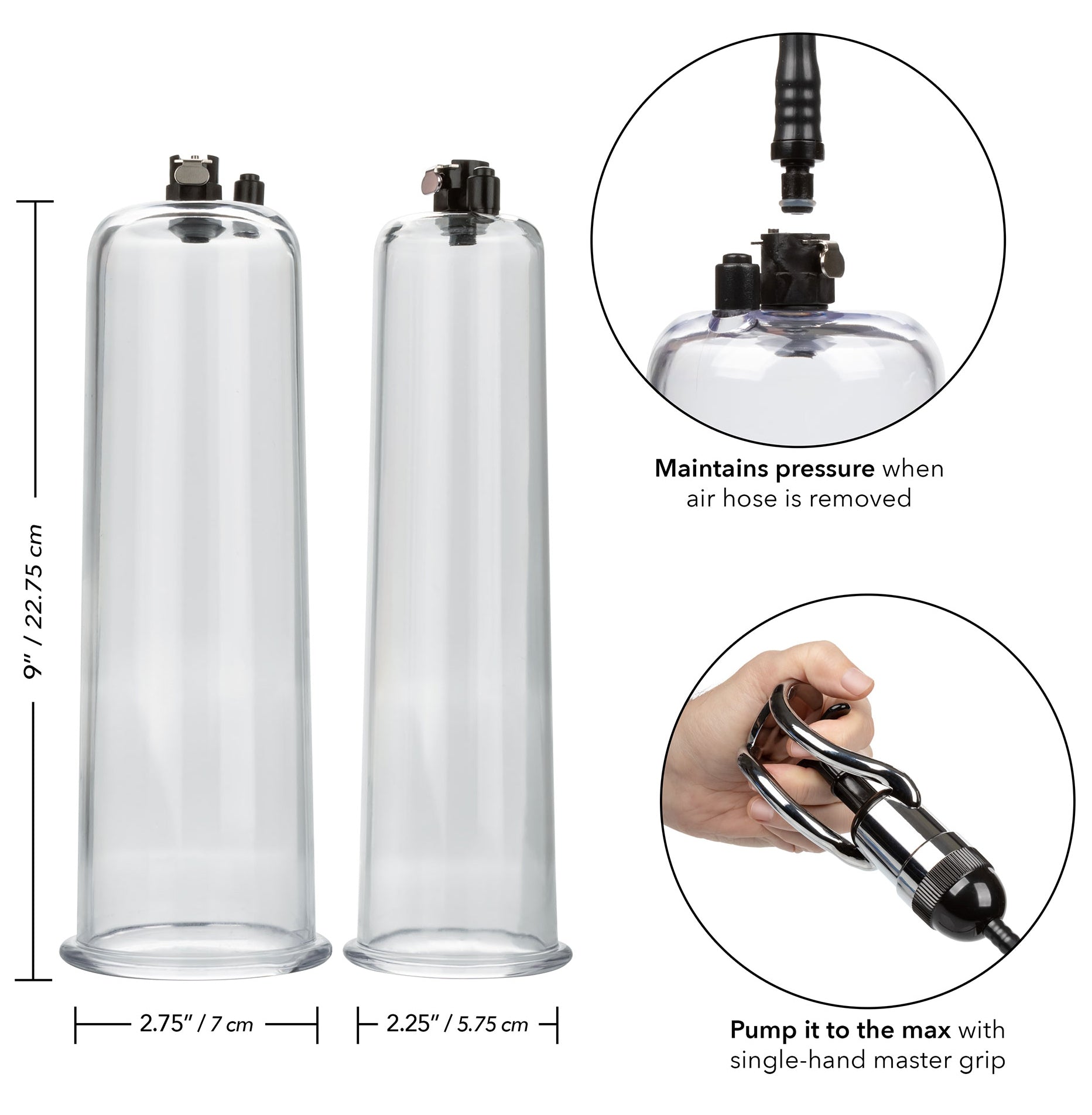 Kit Pompe à pénis 2 tubes 22cm