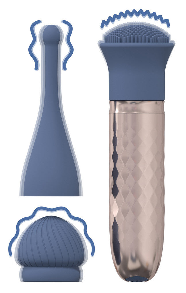 Le Thrill - Vibrateur Interchangeable 10 Vitesses - Bleu