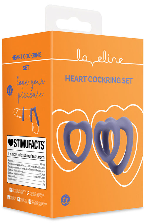 Lot de 2 Cockrings Coeur Silicone Purple Storm Diamètre 35mm