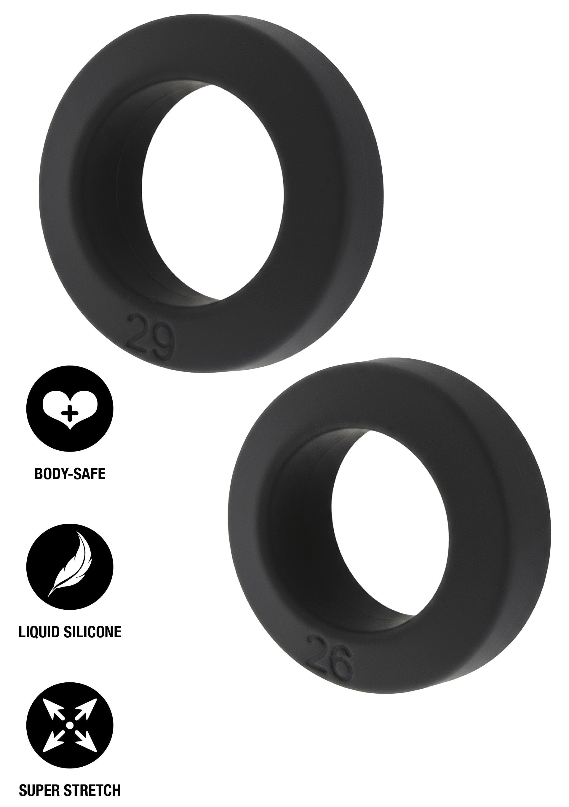 Lot de 2 Cockrings Double Stackers 26-29mm