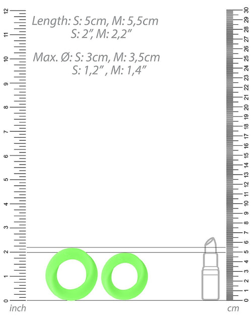 Lot de 2 Cockrings phosphorescents Glow Ring 33mm