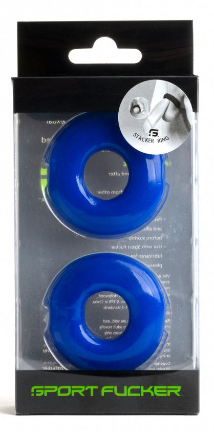 Lot de 2 Cockrings souples Stacker 20 mm Bleus