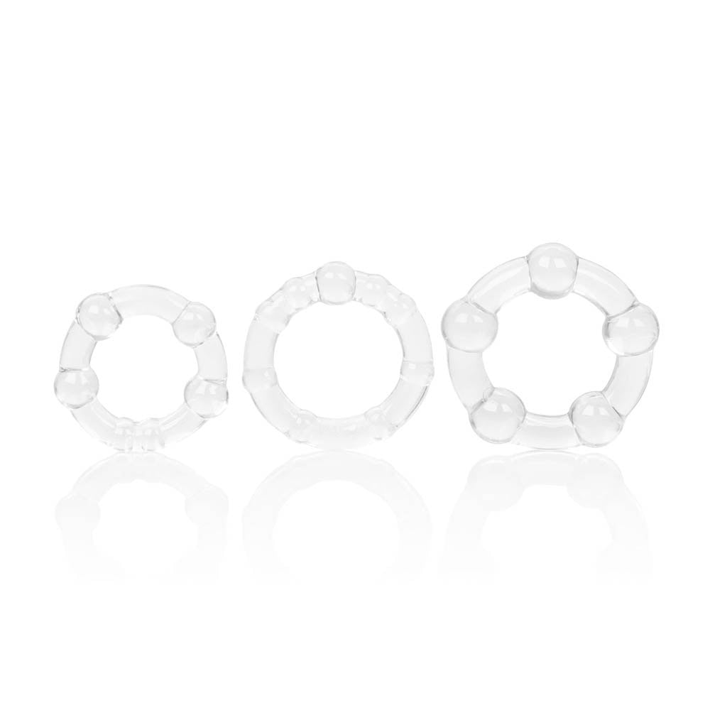 Lot de 3 Cockrings Balls Clear
