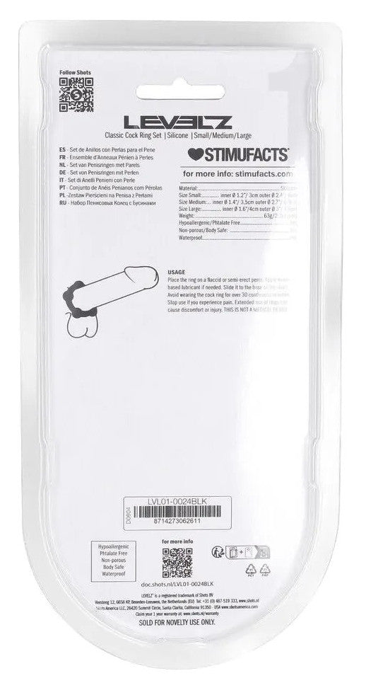 Lot de 3 Cockrings BeadCock Levelz